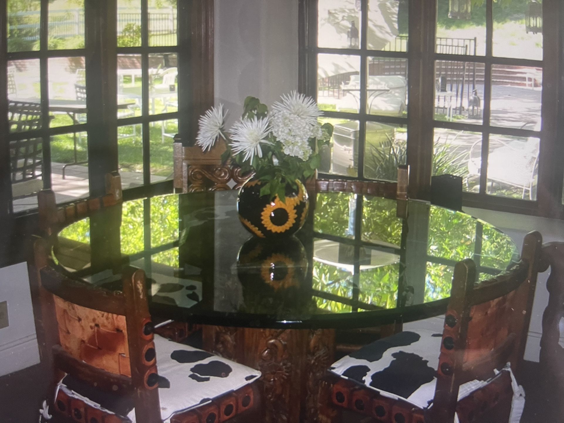 60 Inch Round Double Thick Beveled Glass Table Top