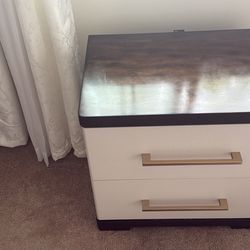 Contempo Ivory & Espresso 2 Drawer Nightstand