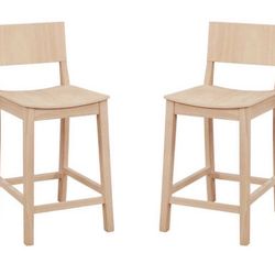 LINON HOME DECOR - DEVIN COUNTER STOOL UNFINISHED (SET OF 2) - CS279UNF02KD