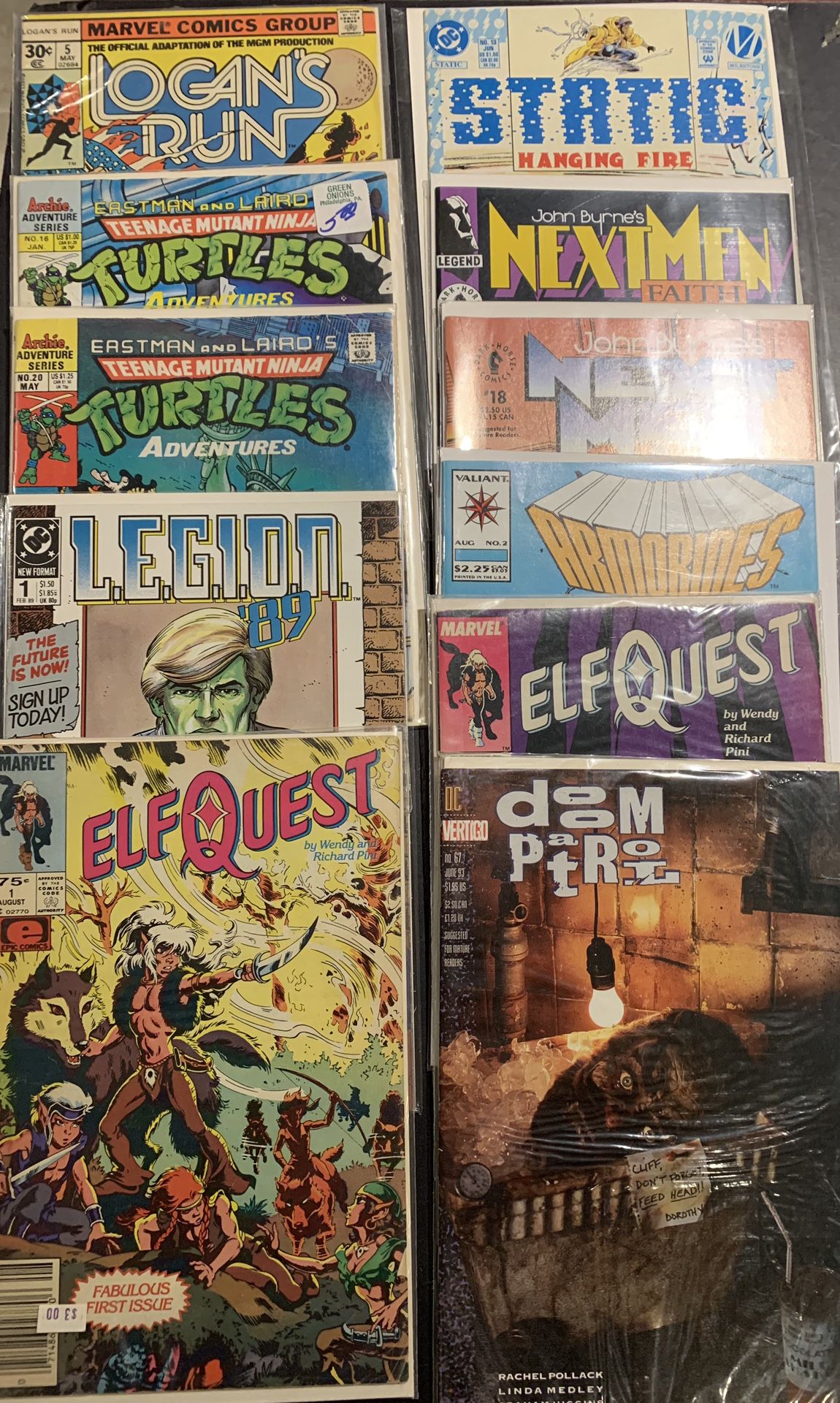 Assorted Comic Books - 11 Books - Elf Quest, TMNT, Next Men, Doom Patrol, Etc.