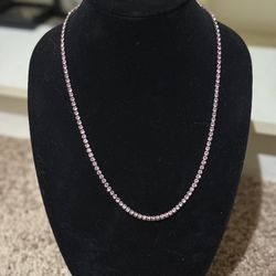 2mm 24inch Pink Stoned Tennis Chain