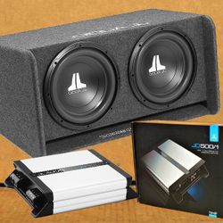 JL Audio W0v3 Series Dual 12" Ported Subwoofer Enclosure 1200 Watts JD Bass Amplifier Package 🚨 Payment Options Available 🚨 No Credit Needed 🚨 