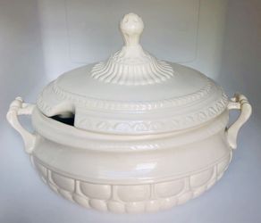 White Ironstone Soup Tureen Serving Bowl