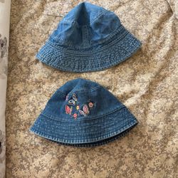 2 Girls Denim Hats