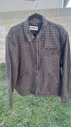 New Playboy Houndstooth Zip-Up Jacket Men's Jacket
