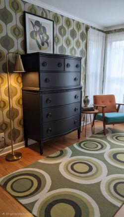 Black Solid Wood Dresser