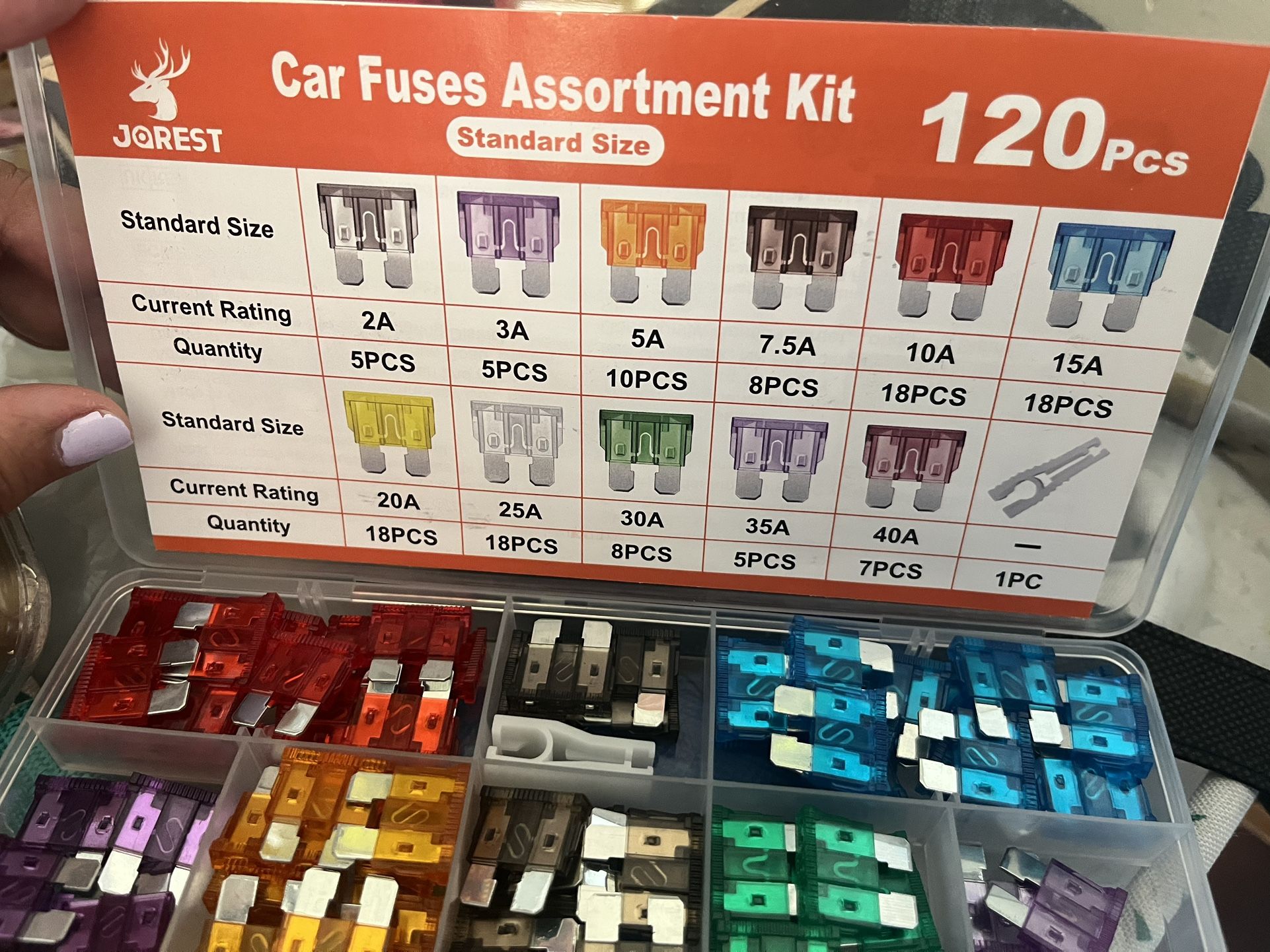 Standard Size Car Fuse Assortment Kit
