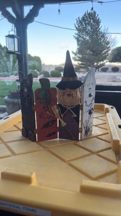 Wooden Halloween Folding Fence Decoration
