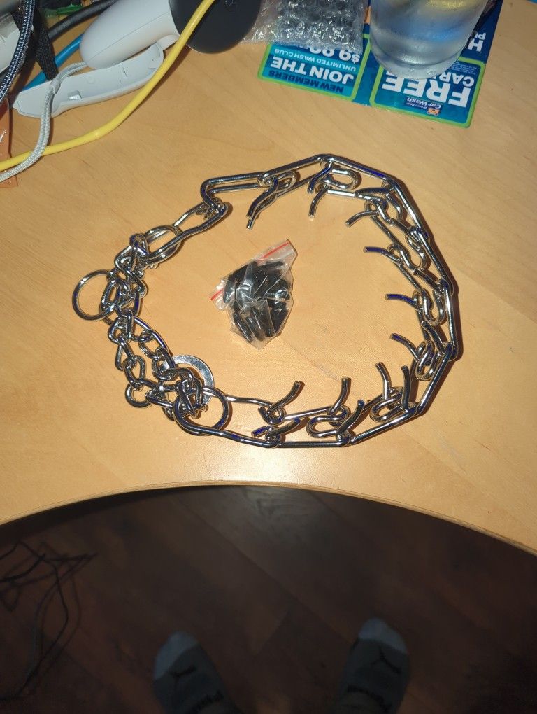 Large Dog Metal Prong Collar 23.6" X 4mm