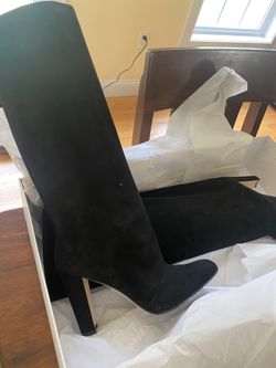 Manolo Blahnik Garda Black Suede Boots Size 41