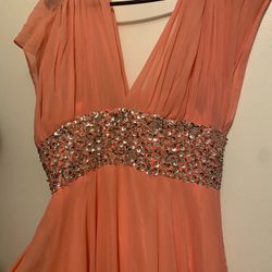 Peach Long Prom Dress 