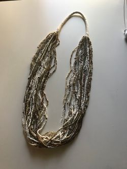 Silver and black beaded necklace