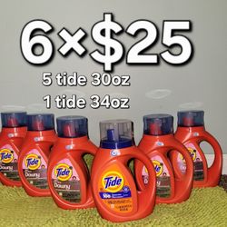 5 Tide Downy 30oz/1 Tide Original 34oz