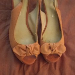 Wedges,  Cream Orange,  7