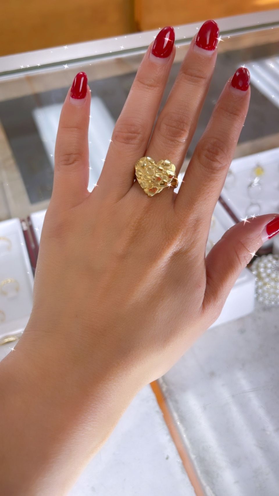 14k Nugget Heart Ring