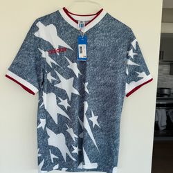 New: MEDIUM Adidas USMNT USA World Cup Denim Stars Originals Jersey