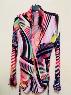 Pink Romper Shorts With Multi Colors