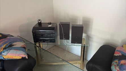 Stereo and table
