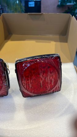 Square LED Trailer Tail Lights Pair