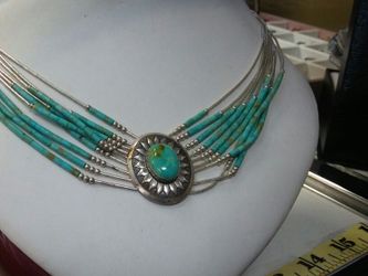 .925 turquoise. Necklace.
