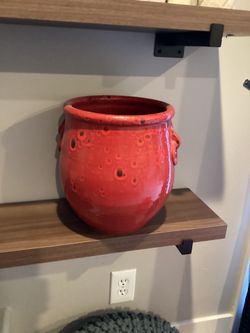 Red Terra Cotta Cache Pot /Vase 