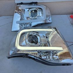 07-14 Ford Expedition LED DRL Projector Headlights Luces Focos Micas Faros Faroles Headlamps