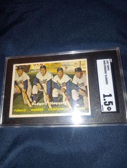 Vintage 1957 Topps #400 Dodgers sluggers SGC1.5
