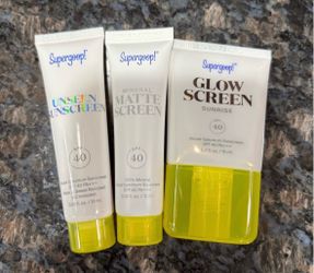 NEW SUPERGOOP! UNSEEN SUNSCREEN MINERAL MATTE SCREEN AND GLOW SCREEN $15 for All!!