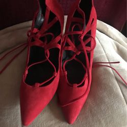 Jeffery Campbell Red Suede Hills Size 10