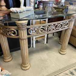 Glass Entry Table Or Sofa Table