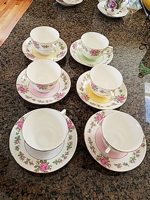 Set of six vintage derby bone china.