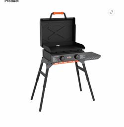 Blackstone Adventure Ready Outdoor Griddle, 22 Inch 2-Burner Flat Top Grill with Hood and Stand, Gray