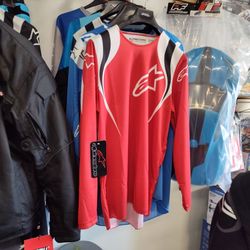 Motocross Jersey Red White Black