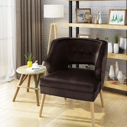 Brown Mid-century Velvet Chair 