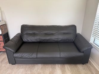 Ikea Knislinge Faux Leather Black Sofa