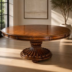 Designer Round Pedestal Dining Table – Excellent Condition designer