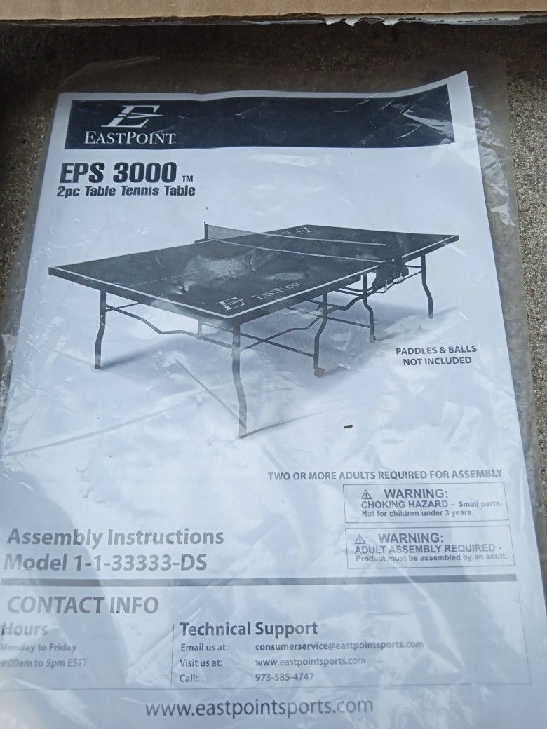 East point Ping Pong Table And Accessories