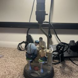 Norman Rockwell “the Runaway” Lamp In Good Working Condition