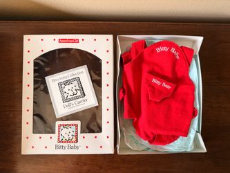 🐻 👶  Vintage 1995 (& new) American Girl Doll Bitty Baby Red Carrier Front Pack for Bear