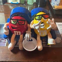 M and M's candy dispenser, movie theater chocolate dispenser, m&m's toys, kid's room decorations.