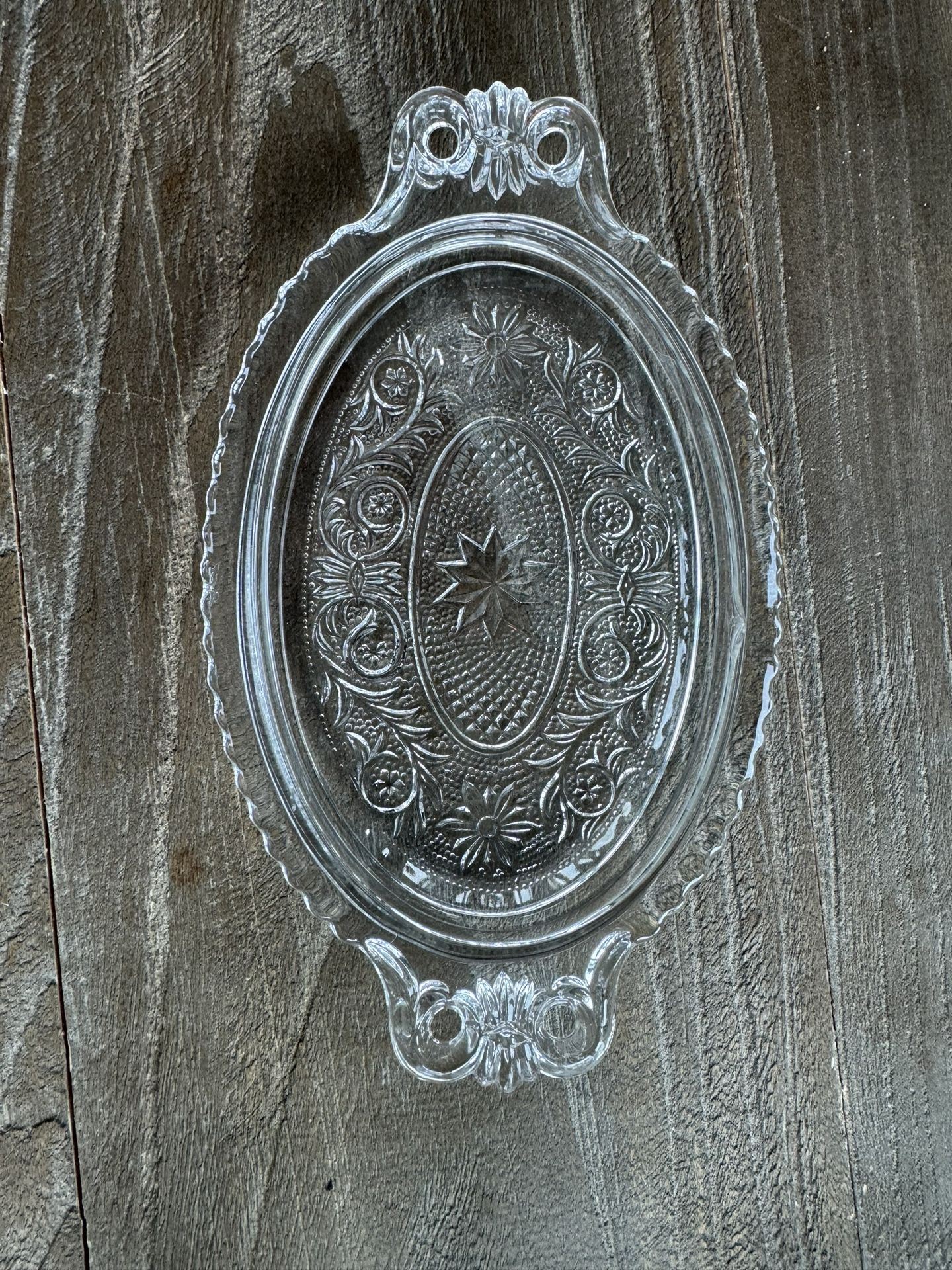 Duncan Miller Glass Sandwich Pattern 41 Clear Mini Creamer Sugar Tray