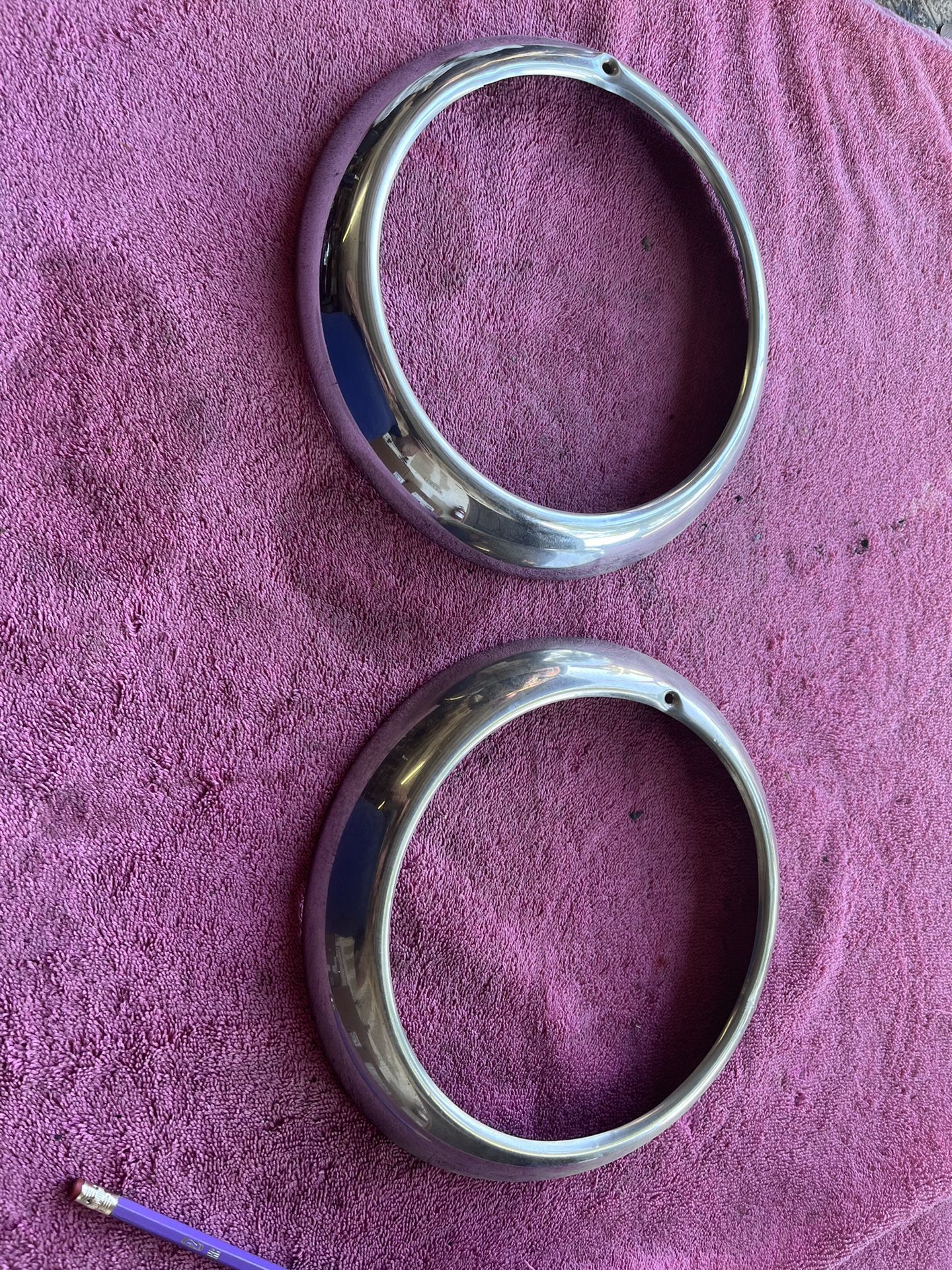 VINTAGE CAR- 1951 MERCURY HEADLIGHT RIMS- NEW CHROME
