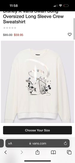 Disney X Vans Swan Song Oversized Long Sleeve Crew Sweatshirt