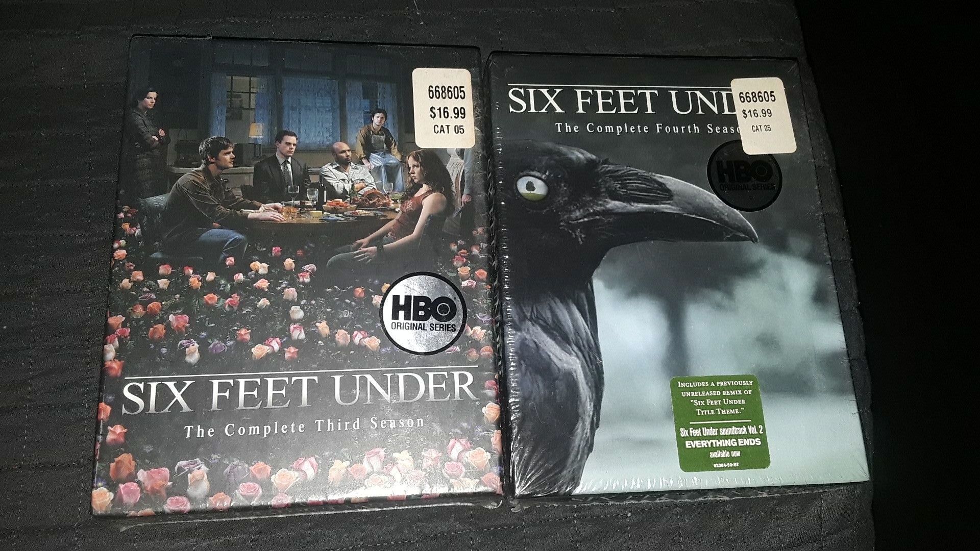 "Six feet Under" HBOs hit show. DVDs 3rd and the 4th season sealed never opened perfect condition.