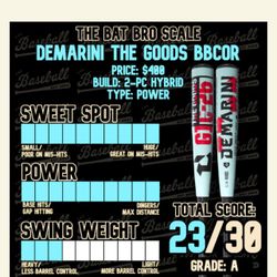 Demarini The Goods BBCOR BASEBALL BAT 32”