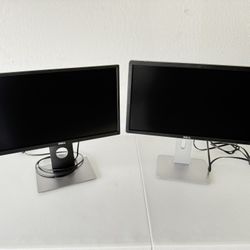 Lot of 2 Dell 21-22” FHD 1080p 60Hz LED Widescreen Monitors