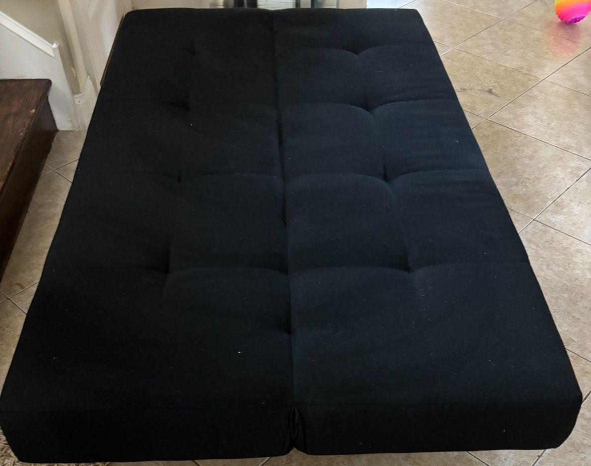 Furniture - REDUCED!!! Folding Black Ottoman Sleeper Sofa