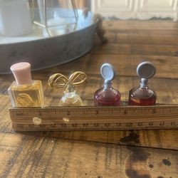 4 vintage miniature perfume bottles