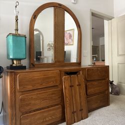 Vintage Dresser And Mirror Set