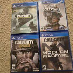 Call Of Duty Game Bundle, WW2, Cold War, Advanced Warfare,  Modern Warfare For PS4